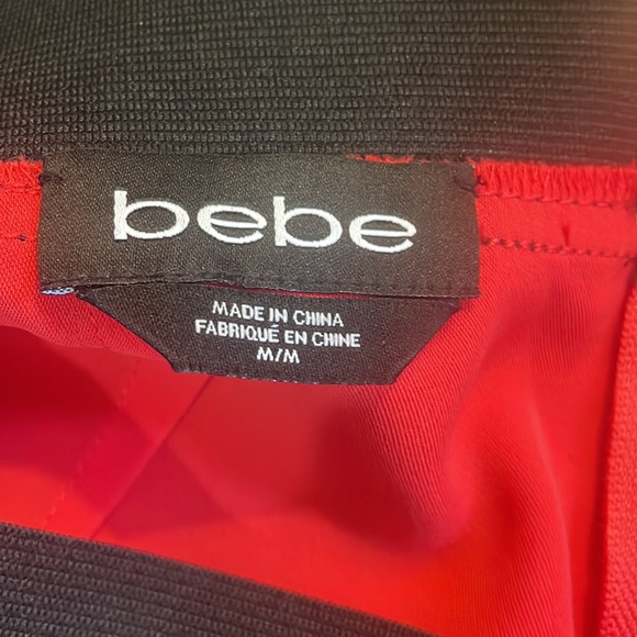 Bebe Red Dress Shorts, Side Slits, Size Medium - Picture 7 of 10